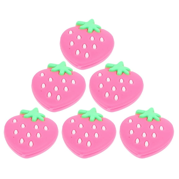STRANDCHIC Strawberry Silicone Tennis Racket Dampener 6 Pieces Accessory for Improved Performance