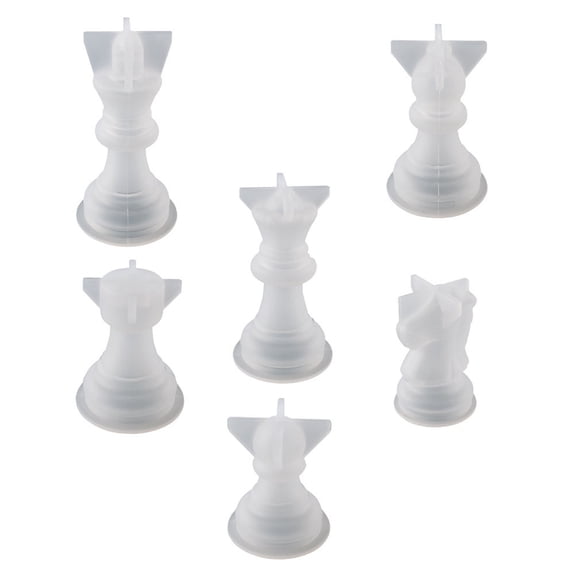 STRANDCHIC 6Pcs Transparent Silicone Chess Pieces Mold Practical Tool for DIY Game Piece Making