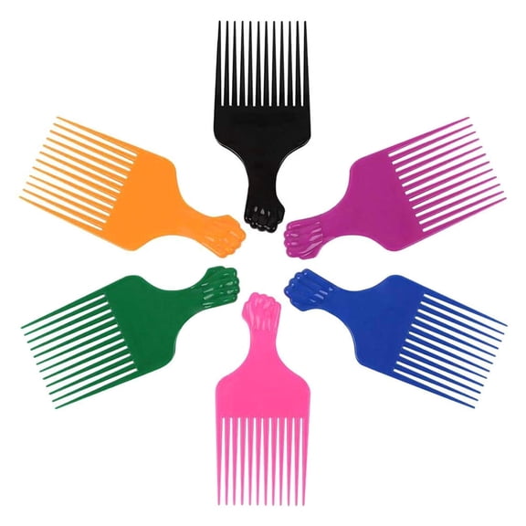 STRANDCHIC Durable Plastic Hair Comb Wide Flat Design for All Hair Types Styling and Detangling 6Pcs