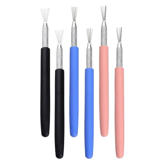 STRANDCHIC 6Pcs Polymer Clay Sculpting Tools with Assorted Color Texture Brushes for DIY Crafting