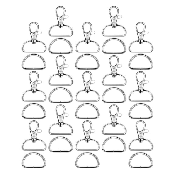 STRANDCHIC 70Pcs Removable Zinc Alloy Belt Buckle Kit for Bag Silver Simple Design Daily Use