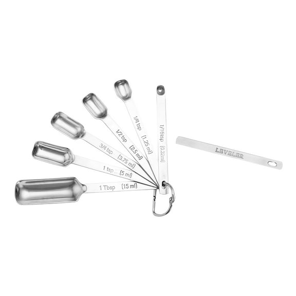 STRANDCHIC 7-Piece Stainless Steel Measuring Spoons Set for Precise Baking and Cooking, Kitchen Utensils