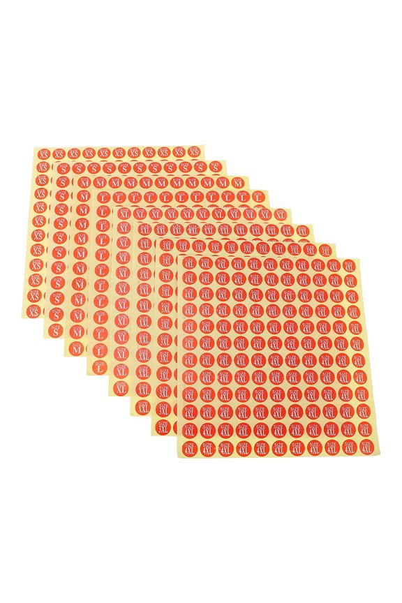 Eco Friendly Red Clothing Size Stickers for Apparel Labeling and Size Sorting