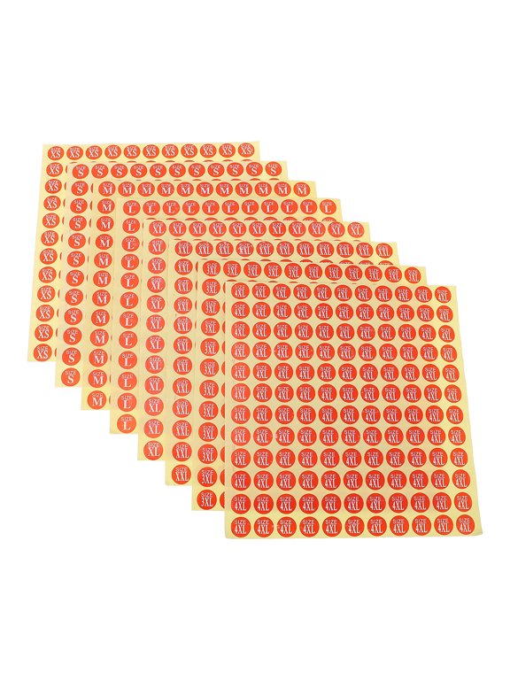 Red Paper Clothing Label, Universal Adhesive Stickers, Clear Printing, 80Sheets
