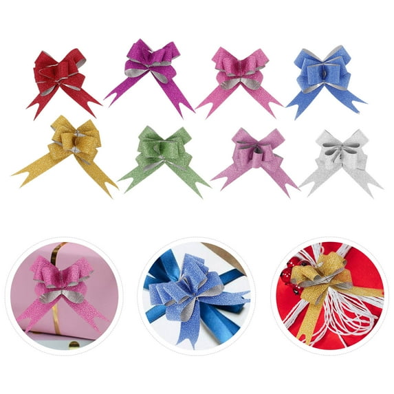 STRANDCHIC 80pcs Elegant Plastic Wrapping Bows for Presents Party Decorations and Event Supplies