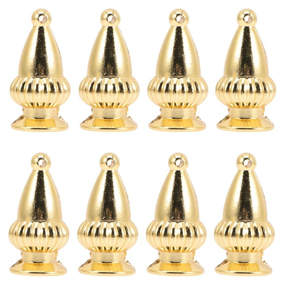 STRANDCHIC Golden Alloy Light Screw Caps for Lamps, Decorative and Polished, 8Pcs
