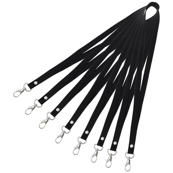 STRANDCHIC 8Pcs Black Lanyards for Cards Sleeves with Easy Clip for Office and Work Identification