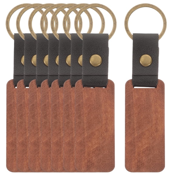STRANDCHIC Wooden Keychains Multi-Color 8Pcs Blank Craft Supplies for Home Decor and