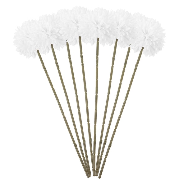 STRANDCHIC 8Pcs White Simulation Chrysanthemum Wedding Bouquet Fake Flower for Decoration