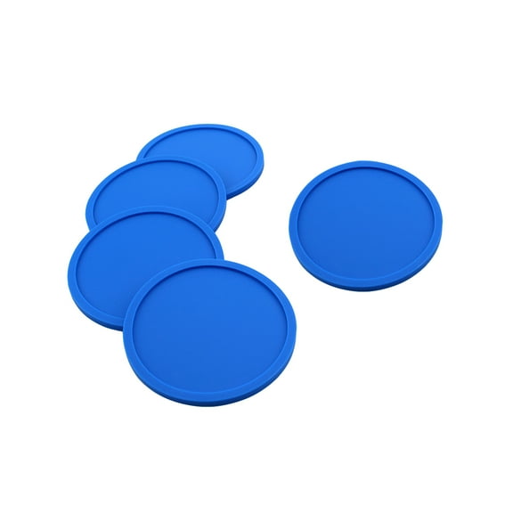 STRANDCHIC 8Pcs Blue Silicone Home Placemats Heat Resistant Non Slip Cup Coasters for Table