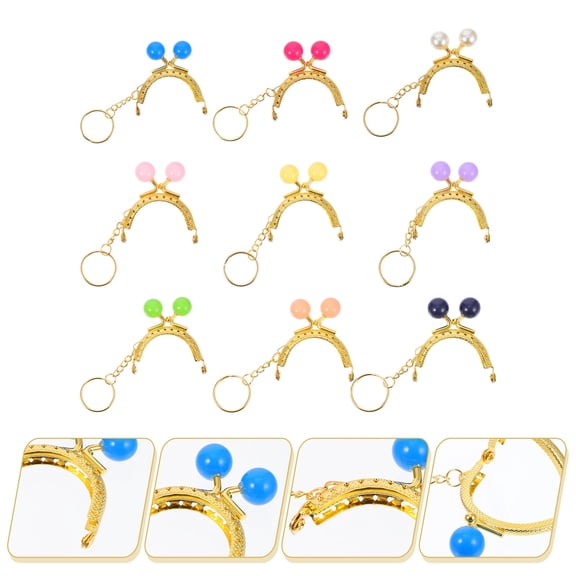 STRANDCHIC 9Pcs Retro Golden Handbag Locks Lightweight Titanium Alloy Decorative Bag Clasps for DIY Clutch Crafts