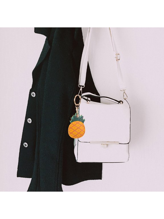 Pineapple Shaped Keychain Cute Fruit Keyring Anti-Scratch Multi-Purpose 1Pc for Keys Wallet Bags Accessories