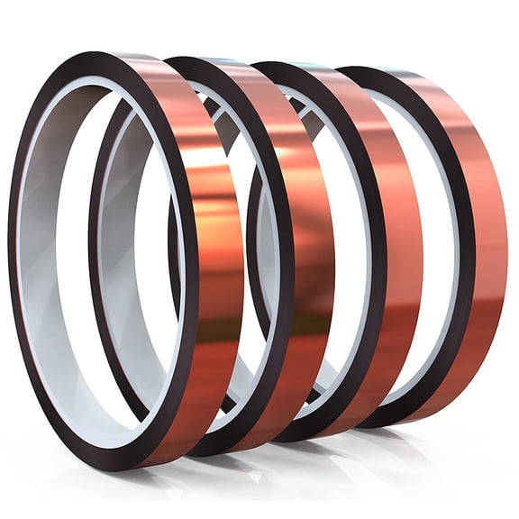 STRANDCHIC Adhesive Tape Roll, Double Sided Polyimide Tape, Light Brown, 4 Rolls for Electronics and Industrial Use