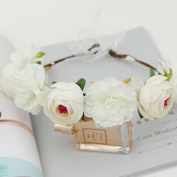 STRANDCHIC Artificial Floral Headpiece 2pcs Assorted Colors for Weddings, Festivals, Photography, and Special Events