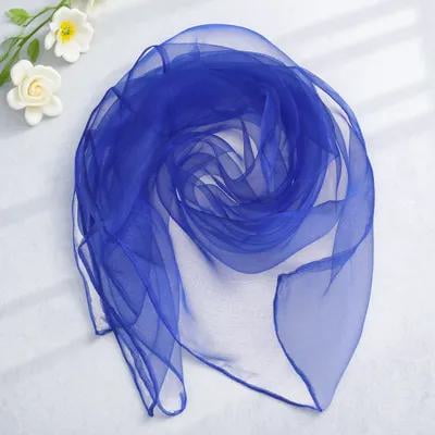 STRANDCHIC Assorted Color Hemmed Square Silk Scarf Soft Chiffon Fabric ...