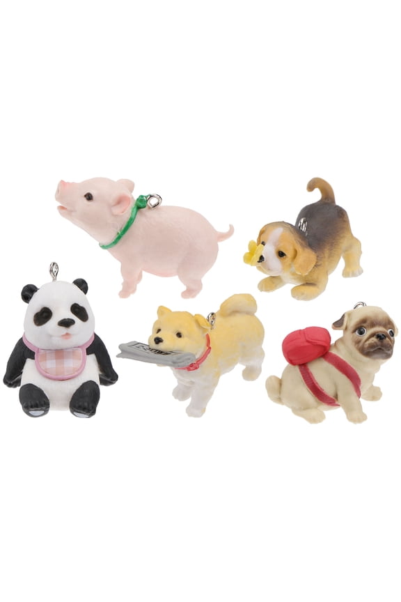 Assorted Color Resin Keychain Charms Accessories for Crafting, Home Decor, Gifts for Family and Friends, 5 Pieces