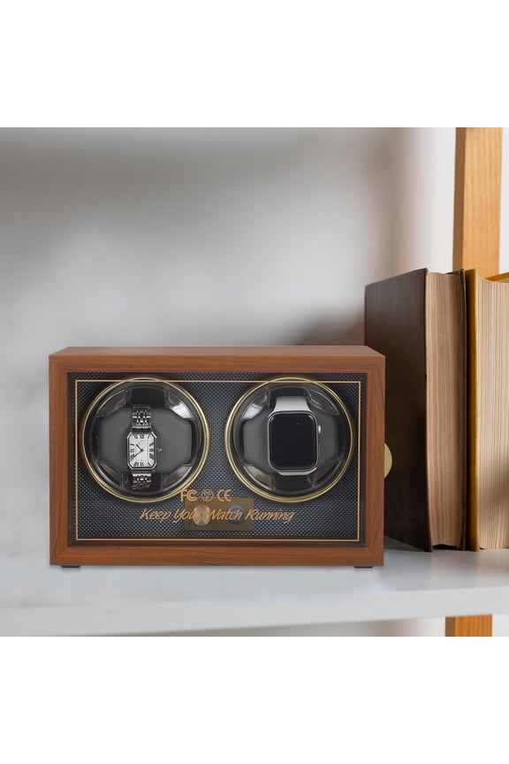 Automatic Watch Winder with Coffee Wood Case, Quiet Motor, Low Power Consumption, Suitable for Luxury Watches