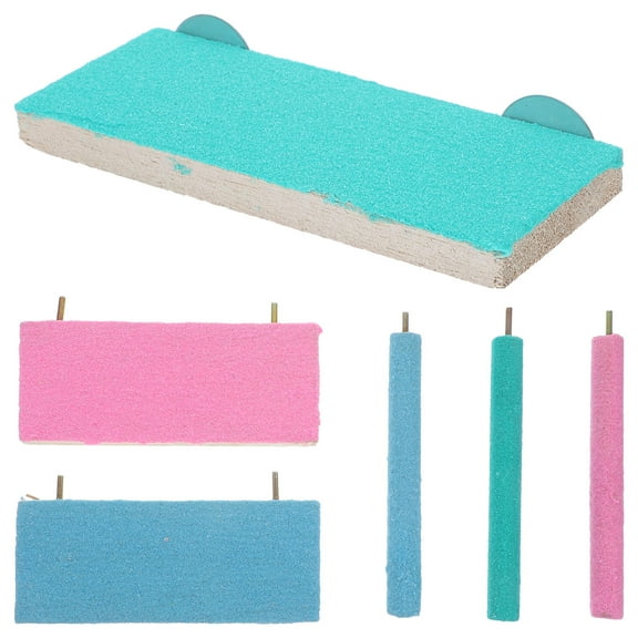 STRANDCHIC Wooden Parrot Perch Cage Accessory Assorted Colors Bird Stand Practical 1 Set