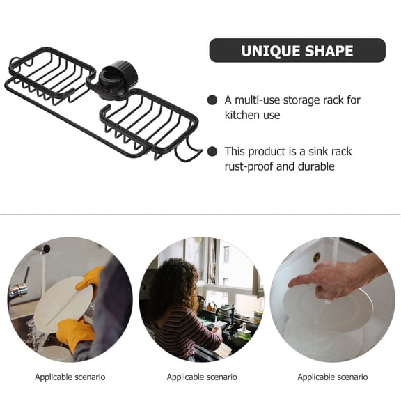 STRANDCHIC Dish Cloth Drying Rack Rust Proof Countertop Holder Black 1Pack