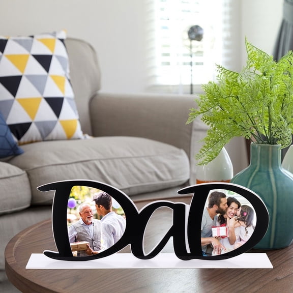 STRANDCHIC Desktop Decor Acrylic Photo Frame with Black Letter Design for Custom Photo Display