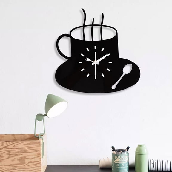 STRANDCHIC 12 Inch Black Acrylic Wall Clock for Home Decor, Stylish Silent Non-Ticking Design, Modern Decorative Timepiece