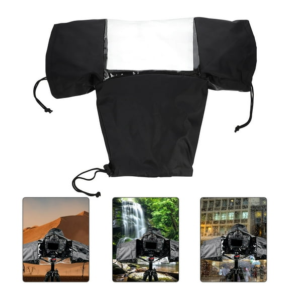 STRANDCHIC Black Camera Rain Cover Waterproof Sleeve with Easy Grip for Dslr Outdoor Use