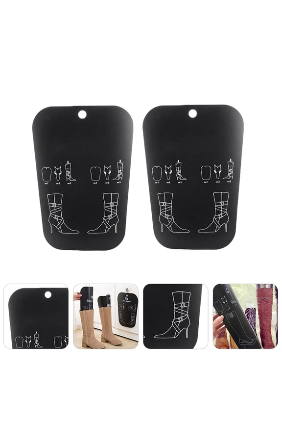 Black PVC Thigh High Boot Shaper Inserts 2pcs Tube Support Brackets for Shoes
