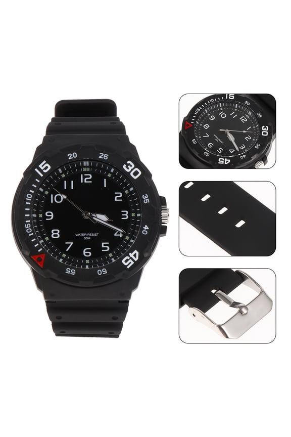 Black Resin Wristwatch for Decor Durable Versatile Timepiece Perfect Gift for Any Occasion 7.5 Inch