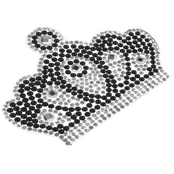 STRANDCHIC Black Rhinestone Crown Iron-On Patch for DIY Clothes Decoration and Accessories, Size 2.5 x 3.5 Inches
