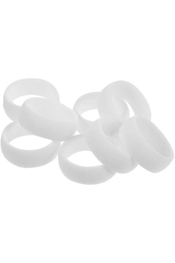 8Pcs Black Silicone Ring Men Sports Ring Breathable Comfortable Gym Accessories