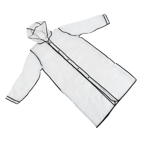 STRANDCHIC Portable Black Transparent Raincoat for Adults Windproof Comfortable Eva Material