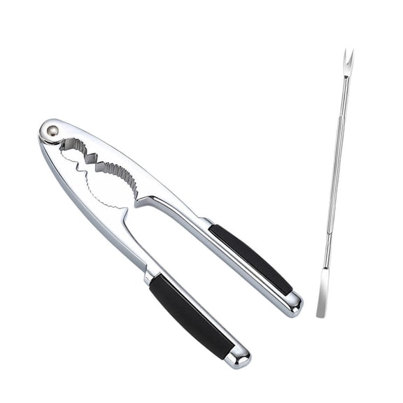 STRANDCHIC Black Zinc Alloy Nutcracker Tool for Walnuts Crabs and Nuts with Comfortable Grip Design, 2 Pieces