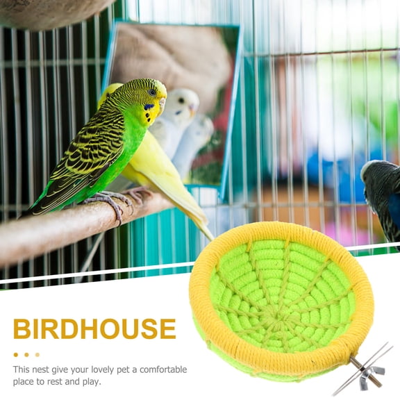 STRANDCHIC Handwoven Green Bird Nest Cotton Rope Sleeping House for Birds Resistant to Weather and Easy Installation