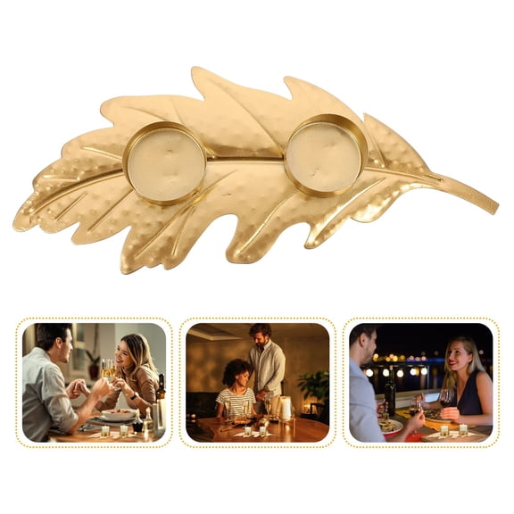 STRANDCHIC Golden Candlelight Dinner Ornament, Stable Candlesticks for Living Room Decor, 1 Piece