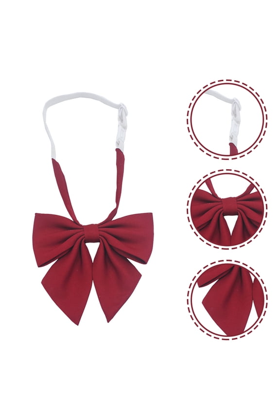 Dark Red Bow Tie for Women, Adjustable 1 Set, Stylish Accessory for Anniversary and Special Events