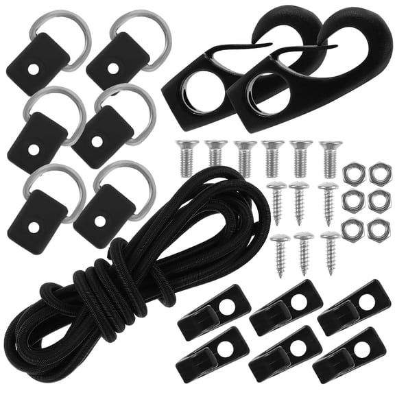 STRANDCHIC Heavy Duty Mooring Rope Kit with Strong Hook, Black, Easy to Tie, Outdoor Use for Boats and Docks