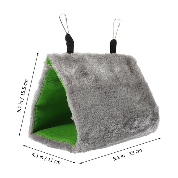 STRANDCHIC Hanging Grey Bird Hammock Plush Parrot Nest Soft Comfortable Bird Living Space