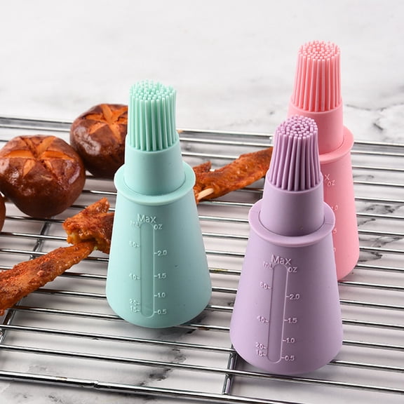 STRANDCHIC Set of 3 Silicone Bottle Brushes for Home Use, Food Grade, Assorted Colors, BBQ Cleaning Tools