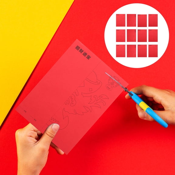 STRANDCHIC Red Origami Paper Kit with Foldable Sheets for Paper-Cut Crafts and Art Projects, Ideal for Kids and Adults