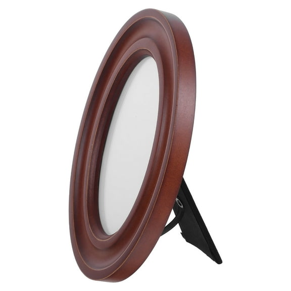 STRANDCHIC Walnut Oval Wood Picture Frame 1 Piece for Wall or Desk Display, Perfect Wedding Photo Showcase