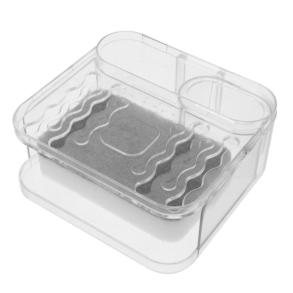 STRANDCHIC Dish Sponge Holder Rectangular Plastic Shower Shelf Organizer Easy to Clean Kitchen Sink Storage 1 Set