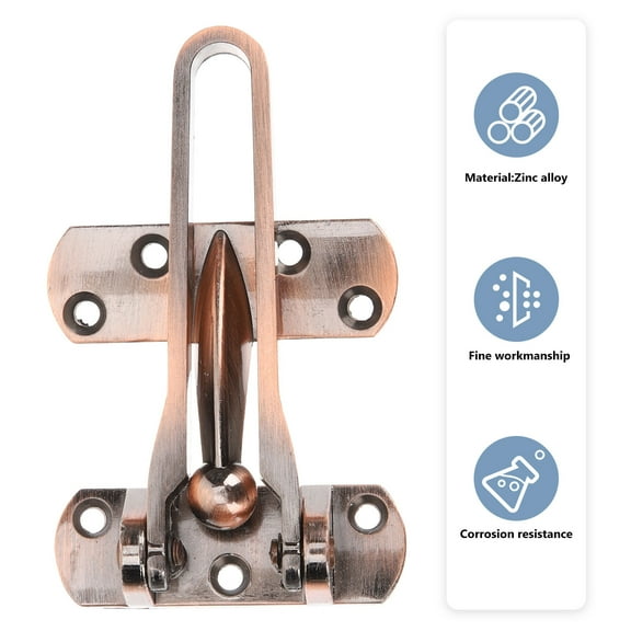 STRANDCHIC Golden Swing Bar Door Lock with Sliding Bolt and Padlock Hole for Enhanced Home Security