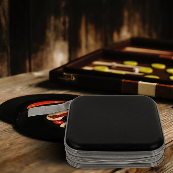 STRANDCHIC 1Pc Black Cd Storage Case Portable Disc Holder Large Capacity Organizer