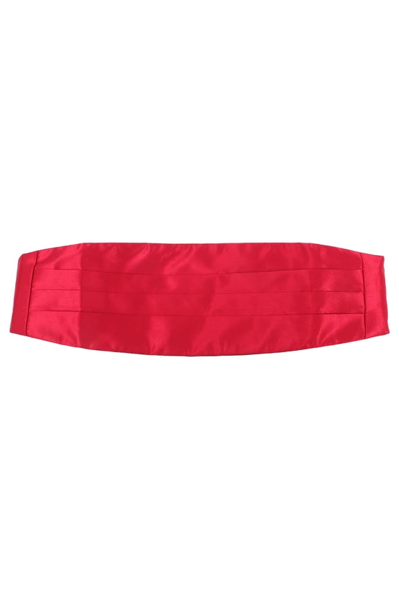 Dark Red Satin Cummerbund Adjustable Formal Waistband Tuxedo Accessory for Suit