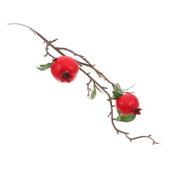 STRANDCHIC Artificial Red Pomegranate Branch with Plastic Wire, Realistic Lifelike Home and Garden Decorative