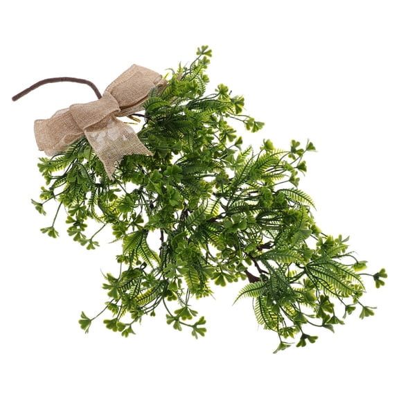 STRANDCHIC Artificial Hanging Vine Plants Green Faux Linen Leaves Decorative Fake Plants for Home Office Party 1 Set