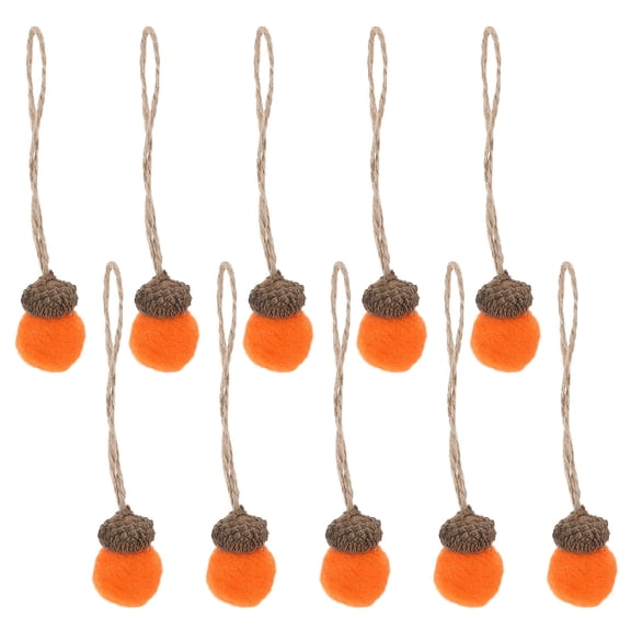 STRANDCHIC Orange Felt Acorn Decorations, Lightweight and Versatile, Set of for Home and Craft Use