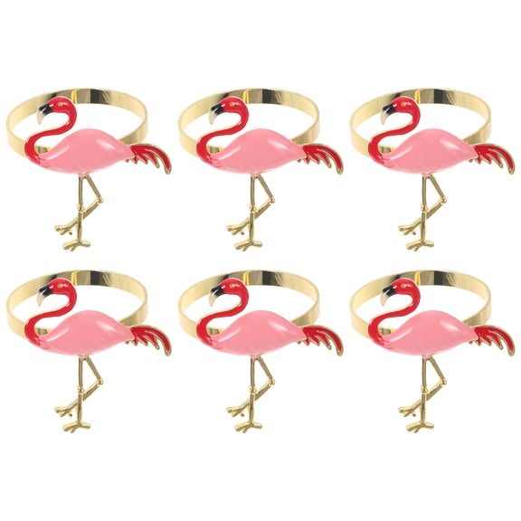 STRANDCHIC Flamingo Napkin Set, Decorative Alloy Table Ornaments for Kitchen and Home Dining Use