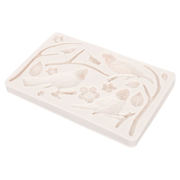 STRANDCHIC Flexible Silicone Fondant Mold for Home Baking with Embossed Flower and Bird Shapes