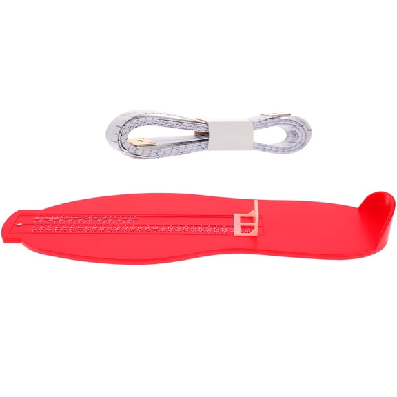 STRANDCHIC Red Adult Foot Measuring Ruler - Portable Foot Gauge for Accurate Shoe Size Measurement and Easy Carry
